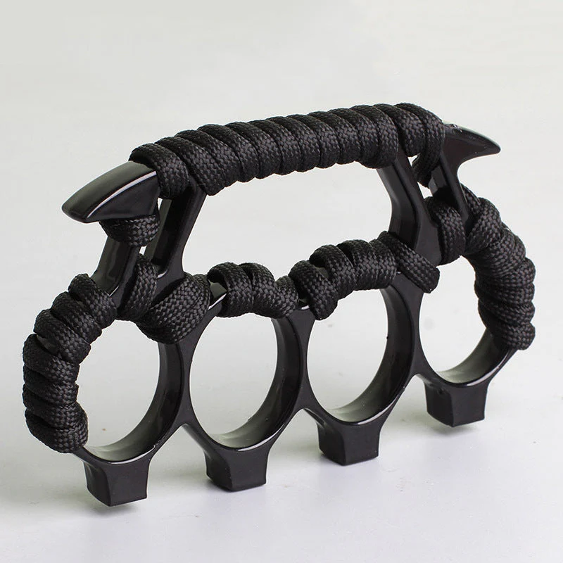 Rope Brass Knuckle Duster Boxing Self-defense Four-finger Button Window Breaker Outdoor Camping EDC Tool - Image 7