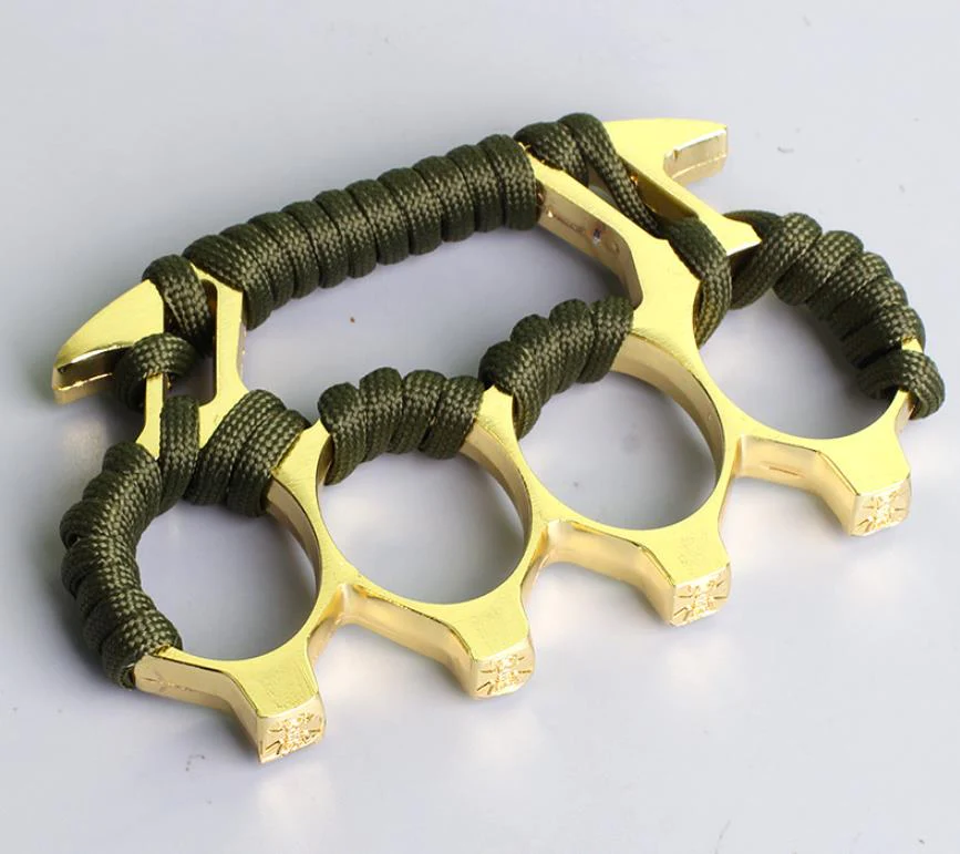 Rope Brass Knuckle Duster Boxing Self-defense Four-finger Button Window Breaker Outdoor Camping EDC Tool - Image 8