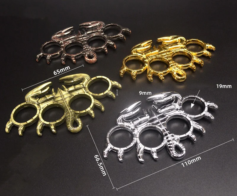 Scorpion-knuckle Duster Boxing Four Finger Buckle Defense Window Breaker Outdoor EDC Tool - Image 3