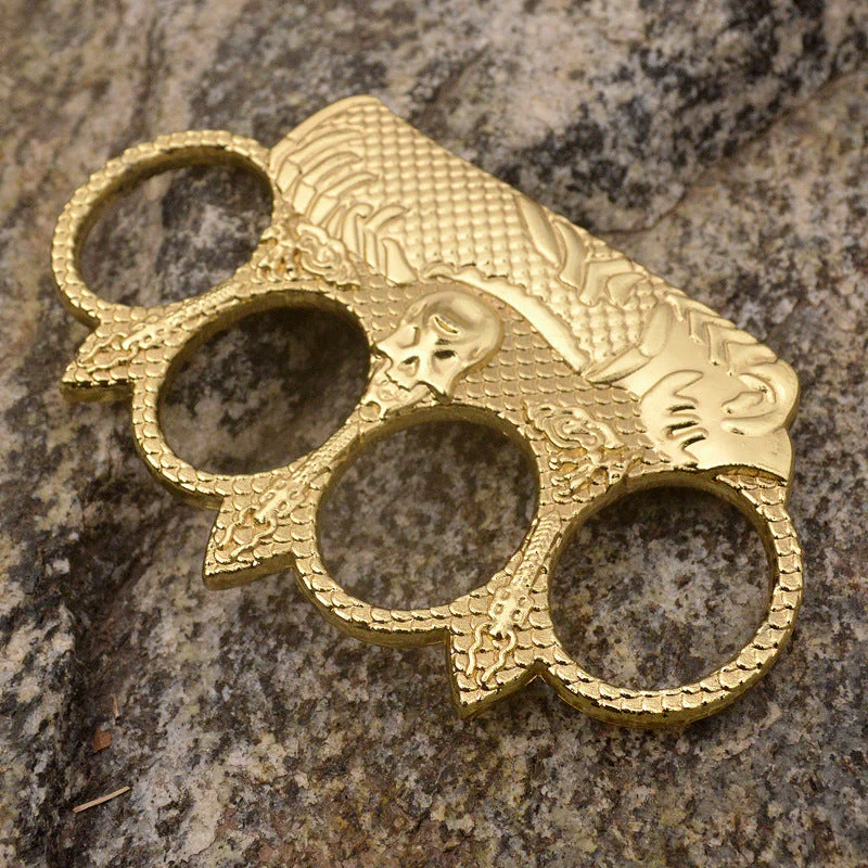 Sea King-Brass Knuckle Duster Boxing Four Finger Buckle Self Defense Window Breaker Outdoor EDC Tool - Image 3