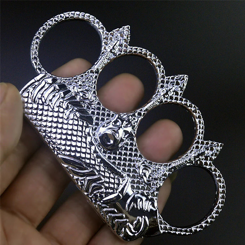 Sea King-Brass Knuckle Duster Boxing Four Finger Buckle Self Defense Window Breaker Outdoor EDC Tool - Image 6
