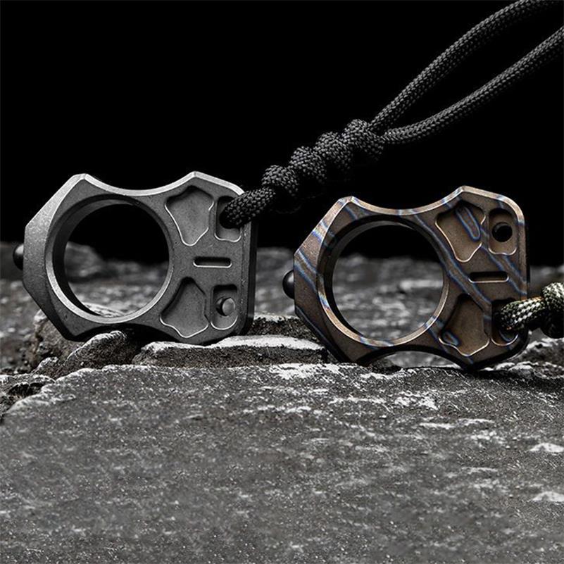 Single Finger Burning Titanium Knuckle Duster EDC Pendant - Image 10