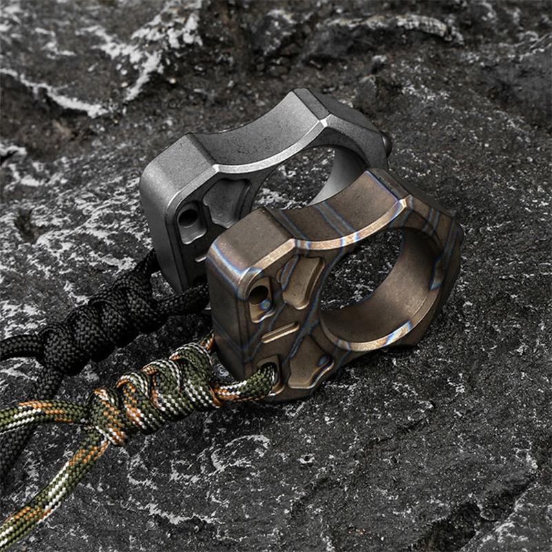 Single Finger Burning Titanium Knuckle Duster EDC Pendant - Image 6
