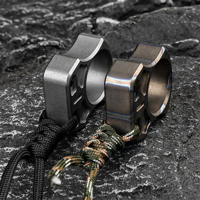 Single Finger Burning Titanium Knuckle Duster EDC Pendant - Image 8