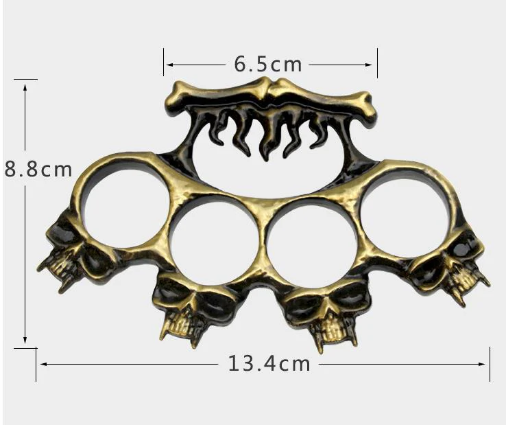 Skull Stab Knuckle Duster Boxing Four Finger Buckle Self Defense Window Breaker Outdoor Portable EDC Tool - Image 4