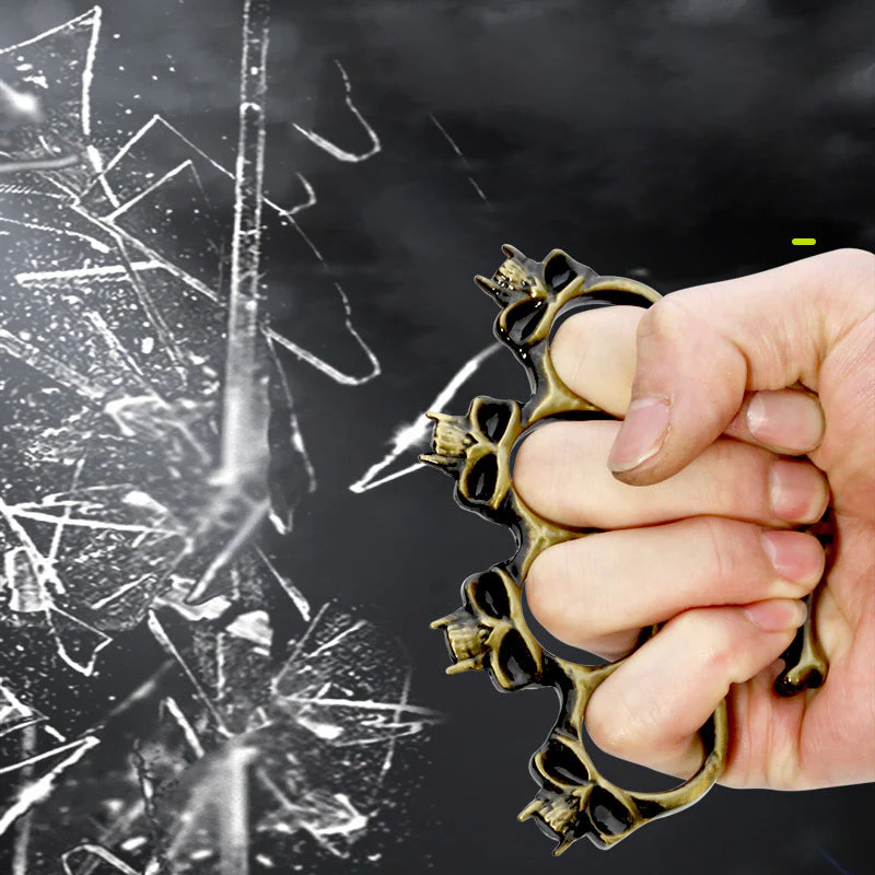 Skull Stab Knuckle Duster Boxing Four Finger Buckle Self Defense Window Breaker Outdoor Portable EDC Tool - Image 5