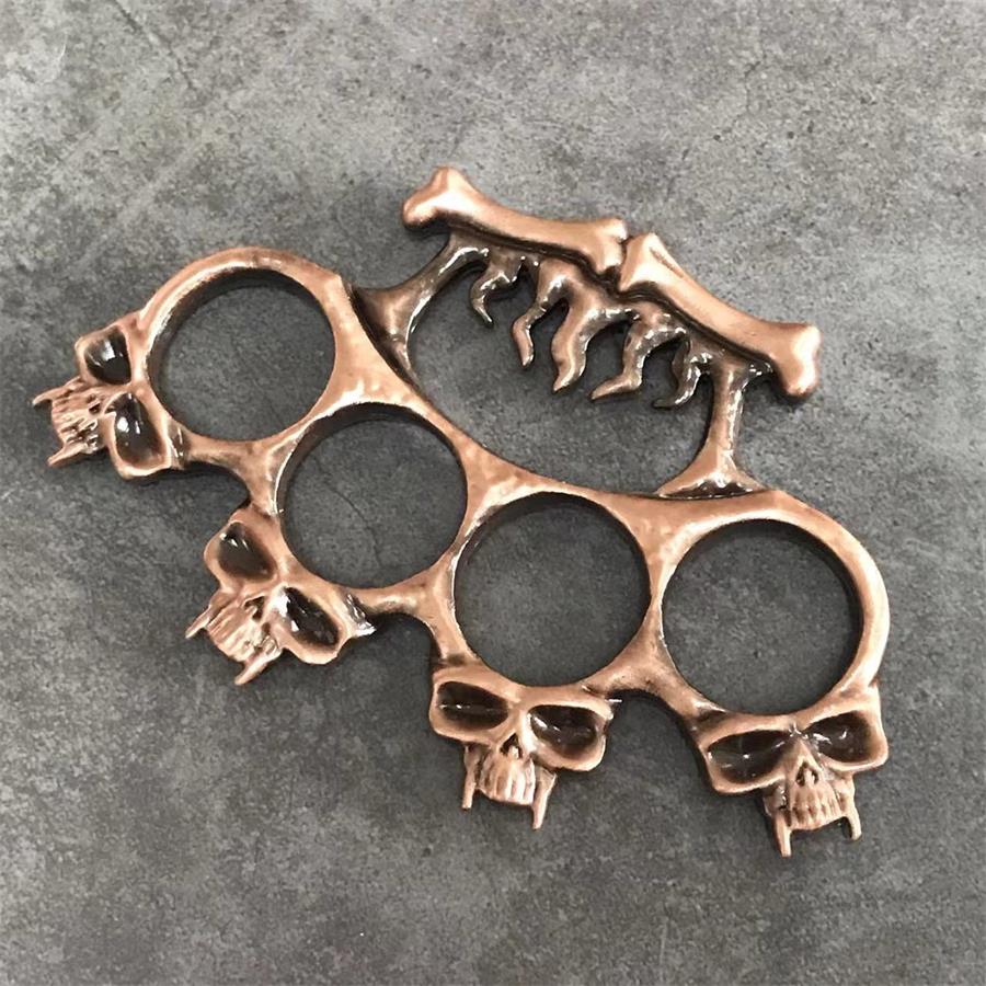 Skull Stab Knuckle Duster Boxing Four Finger Buckle Self Defense Window Breaker Outdoor Portable EDC Tool - Image 9