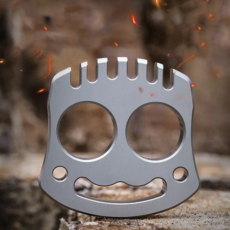 Smile Steel Knuckle Duster Two Finger Buckle Self Defense Window Breaker Boxing Training Combat Protective Gear - Image 5