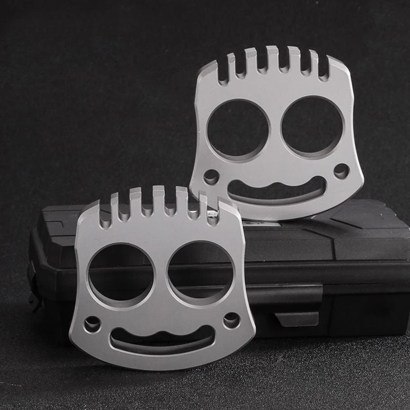 Smile Steel Knuckle Duster Two Finger Buckle Self Defense Window Breaker Boxing Training Combat Protective Gear - Image 6