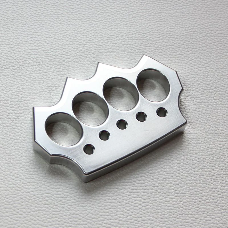 Solid 304 Stainless Steel Knuckle Duster Boxing Four Finger Buckle Defense Window Breaker EDC Tool - Image 3