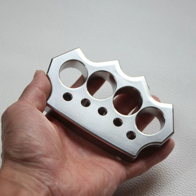 Solid 304 Stainless Steel Knuckle Duster Boxing Four Finger Buckle Defense Window Breaker EDC Tool - Image 4
