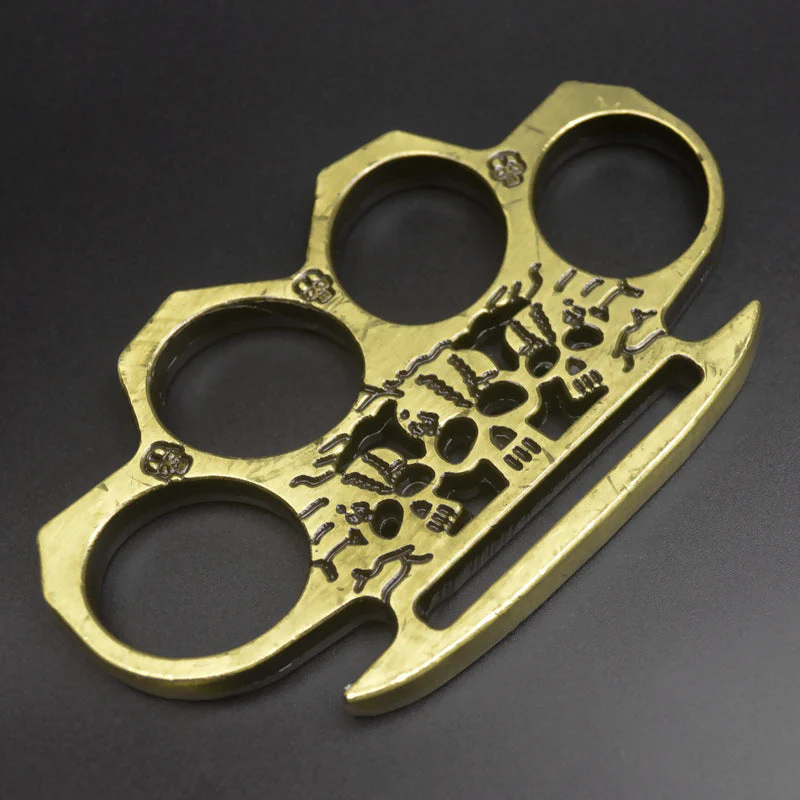 Solid and Strong Knuckle Duster Boxing Four Finger Buckle Defense Window Breaker Outdoor EDC Tool