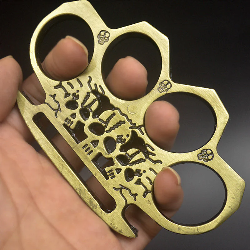 Solid and Strong Knuckle Duster Boxing Four Finger Buckle Defense Window Breaker Outdoor EDC Tool - Image 3