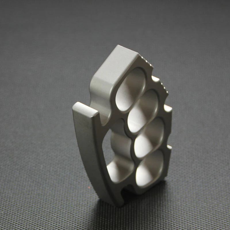 Solid Big Finger Hole 440c Stainless Steel Knuckle Duster Boxing Four Finger Buckle Defense Window Breaker Outdoor EDC Tool - Image 3