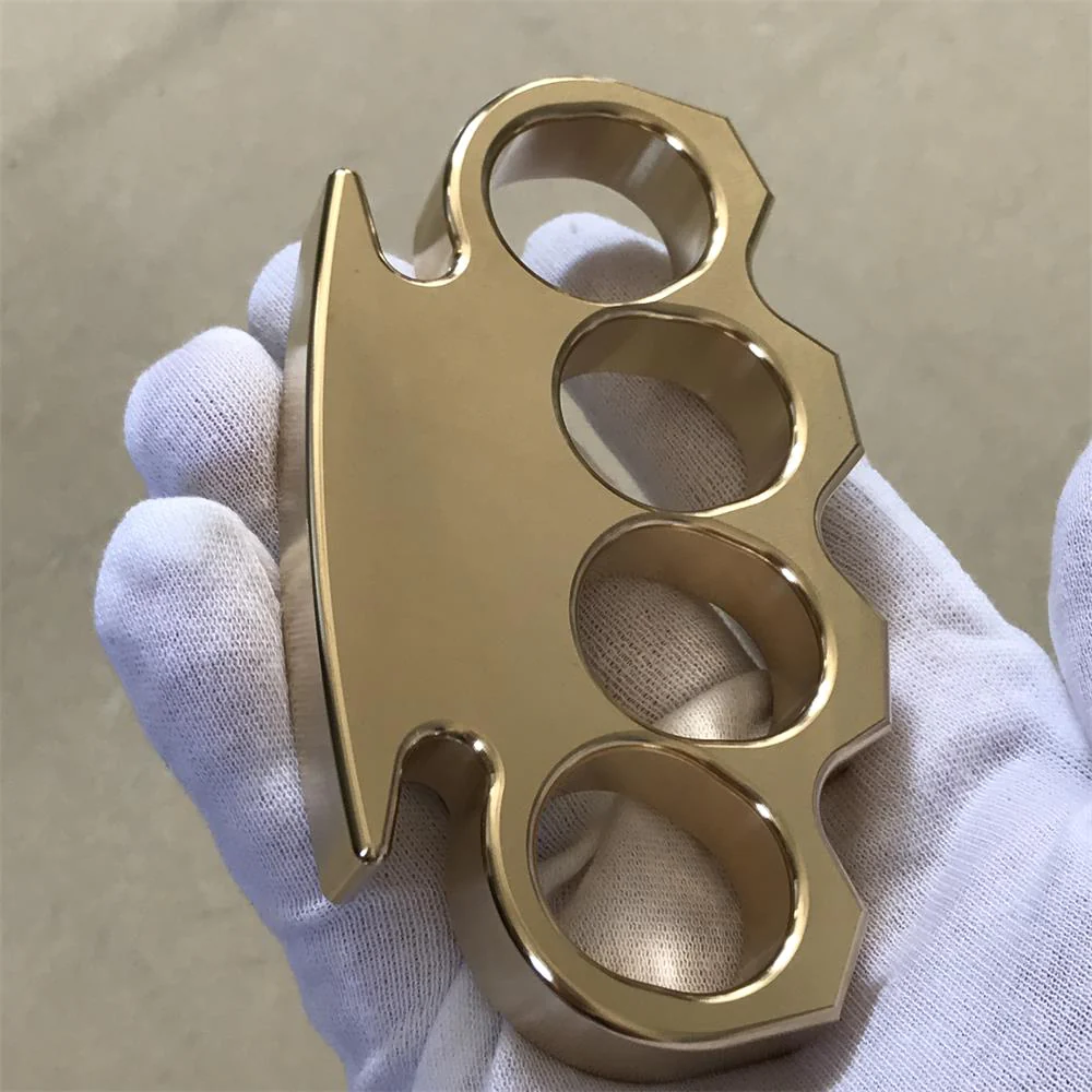 Solid Brass Knuckle Duster Four Finger Buckle Self-defense Broken Window Knuckles Boxing Training Combat Gear - Image 4