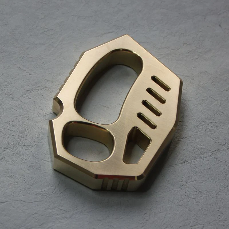Solid Brass Knuckle Duster Two Finger Buckle Self Defense Window Breaker EDC Tool Boxing Training Knuckles Combat Guards - Image 6