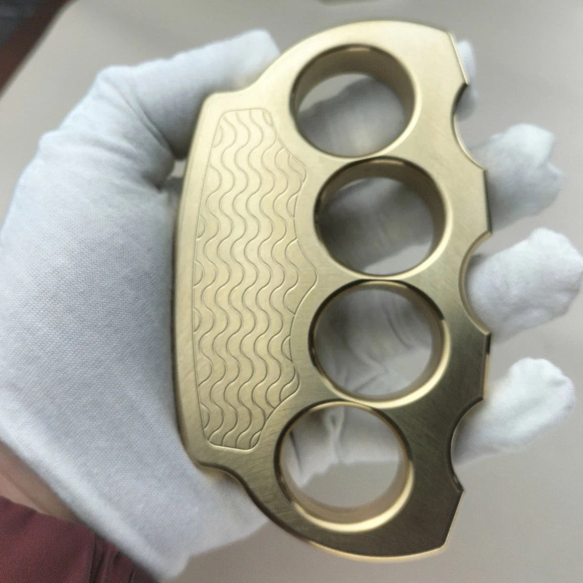 Solid Copper Precision Knuckle Duster Boxing Four Finger Buckle Defense Window Breaker Outdoor EDC Tool - Image 4