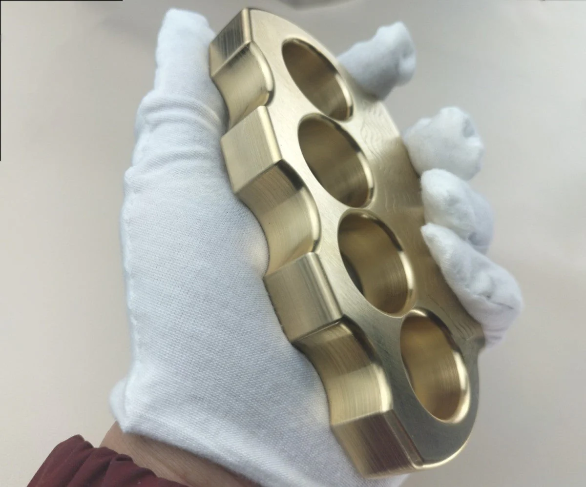 Solid Copper Precision Knuckle Duster Boxing Four Finger Buckle Defense Window Breaker Outdoor EDC Tool - Image 6