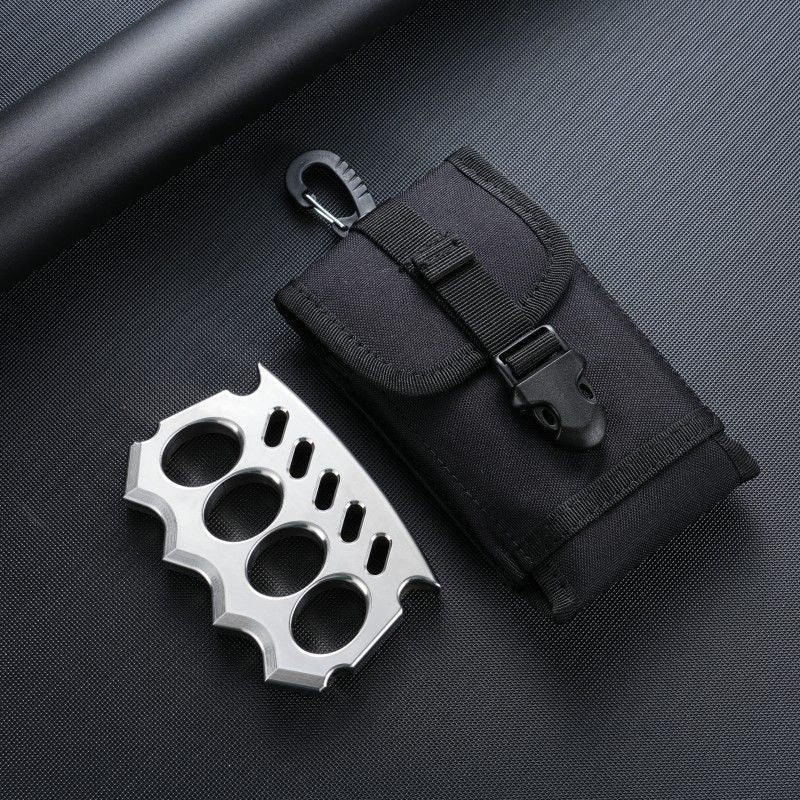 Solid Large Finger Holes Stainless Steel Knuckle Duster Boxing Four Finger Buckle Defense Window Breaker Outdoor EDC Tools - Image 3
