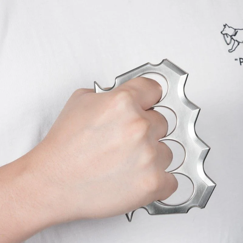 Solid Large Finger Holes Stainless Steel Knuckle Duster Boxing Four Finger Buckle Defense Window Breaker Outdoor EDC Tools - Image 4
