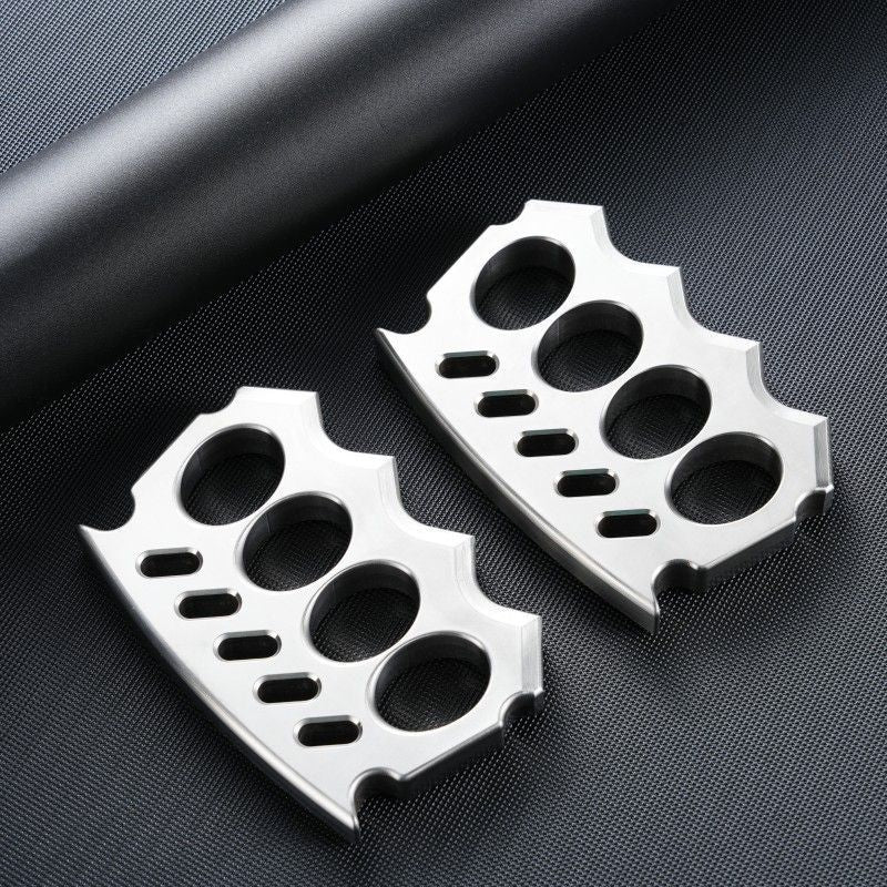 Solid Large Finger Holes Stainless Steel Knuckle Duster Boxing Four Finger Buckle Defense Window Breaker Outdoor EDC Tools - Image 7