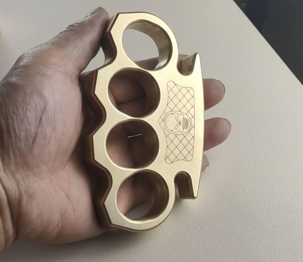 Solid Precision Brass Knuckle Duster Boxing Self Defense Four Finger Buckle Window Breaker Outdoor Camping EDC Tool - Image 3