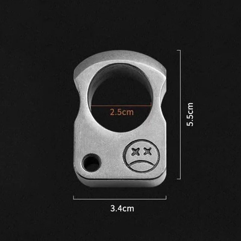 Solid Stainless Steel Brass Knuckle Duster Boxing Single Finger Buckle Self Defense Window Breaker Outdoor Portable EDC Tool - Image 4