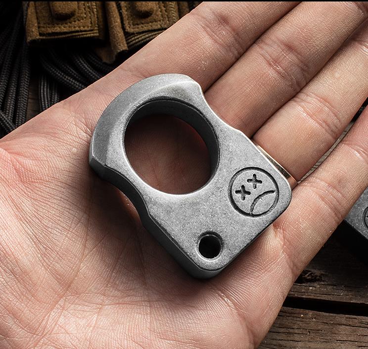 Solid Stainless Steel Brass Knuckle Duster Boxing Single Finger Buckle Self Defense Window Breaker Outdoor Portable EDC Tool - Image 7