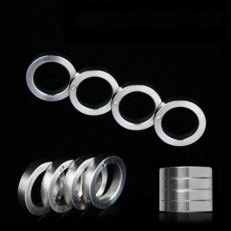 Solid Stainless Steel Folding- Knuckle Duster Boxing Four Finger Buckle Self Defense Window Breaker Outdoor Portable EDC Tool - Image 3