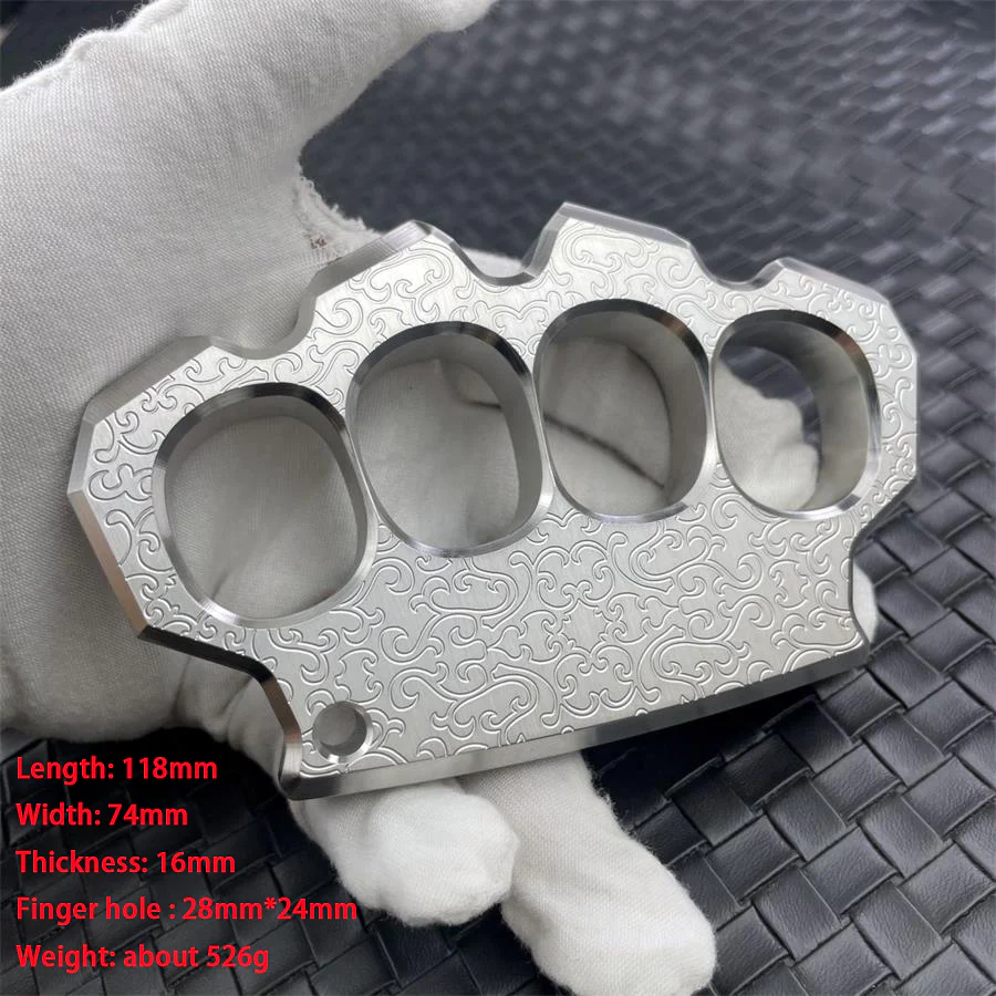 Solid Steel Carved Pattern Knuckle Duster - Image 16