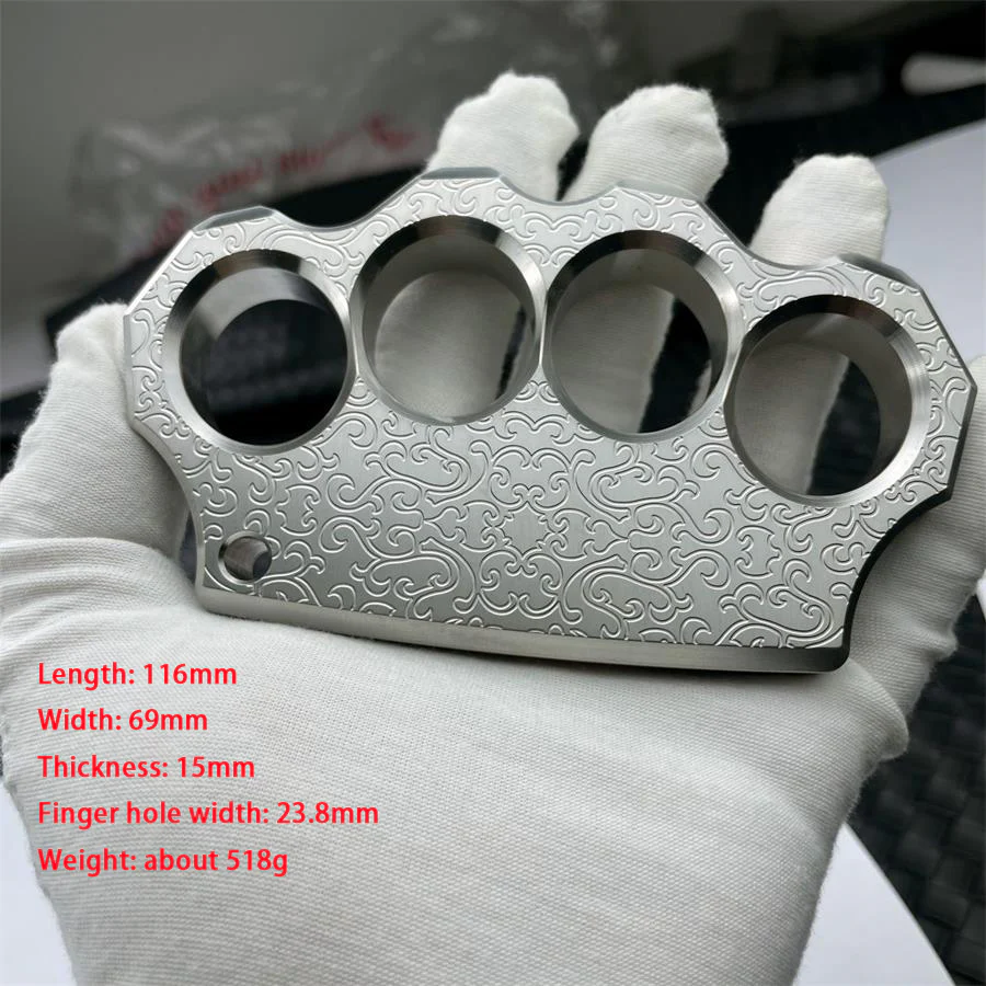 Solid Steel Carved Pattern Knuckle Duster - Image 17
