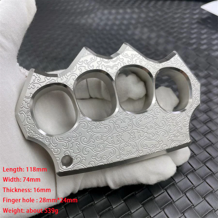 Solid Steel Carved Pattern Knuckle Duster - Image 18
