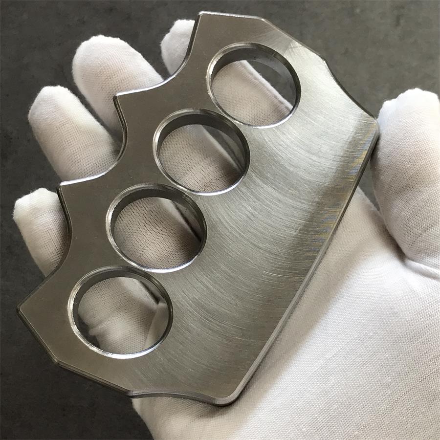 Solid Steel Knuckle Duster Four Finger Boxing Window Self -defense Knuckles Protective Pocket EDC Tool - Image 2