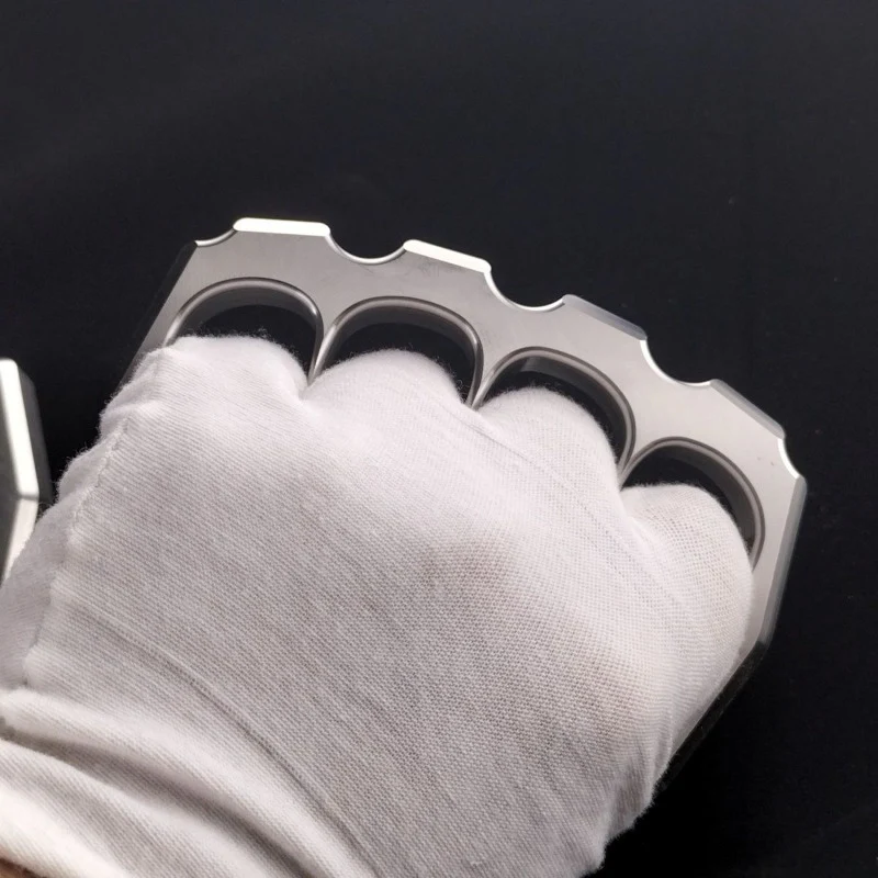 Solid Steel Knuckle Duster Self-defense Four Finger Window Breaking Knuckles Outdoor Boxing Training Combat Gear - Image 5