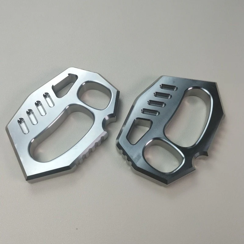 Solid Steel Knuckle Duster Two Finger Buckle Self Defense Window Breaking Boxing Knuckles Training Combat Guards - Image 5