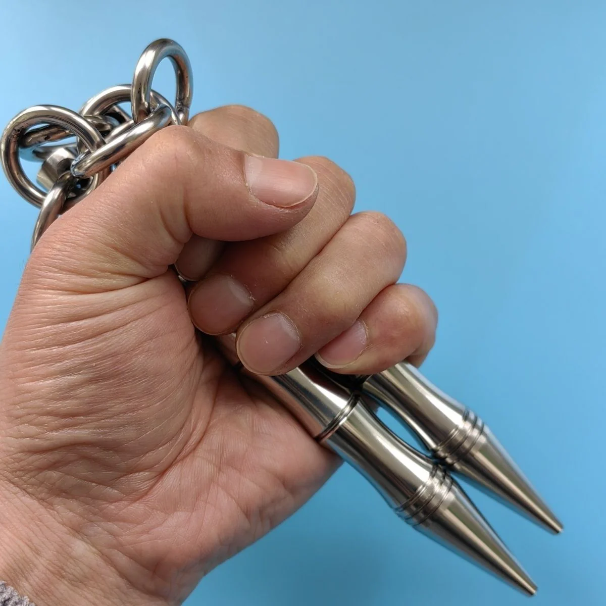 Solid Steel Nunchaku Portable Self-defense Training Tool - Image 3