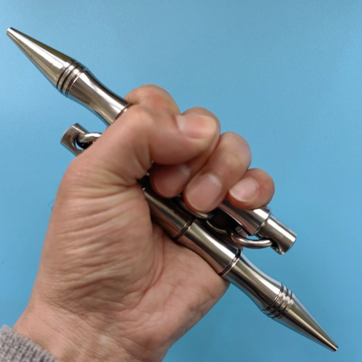 Solid Steel Nunchaku Portable Self-defense Training Tool - Image 4
