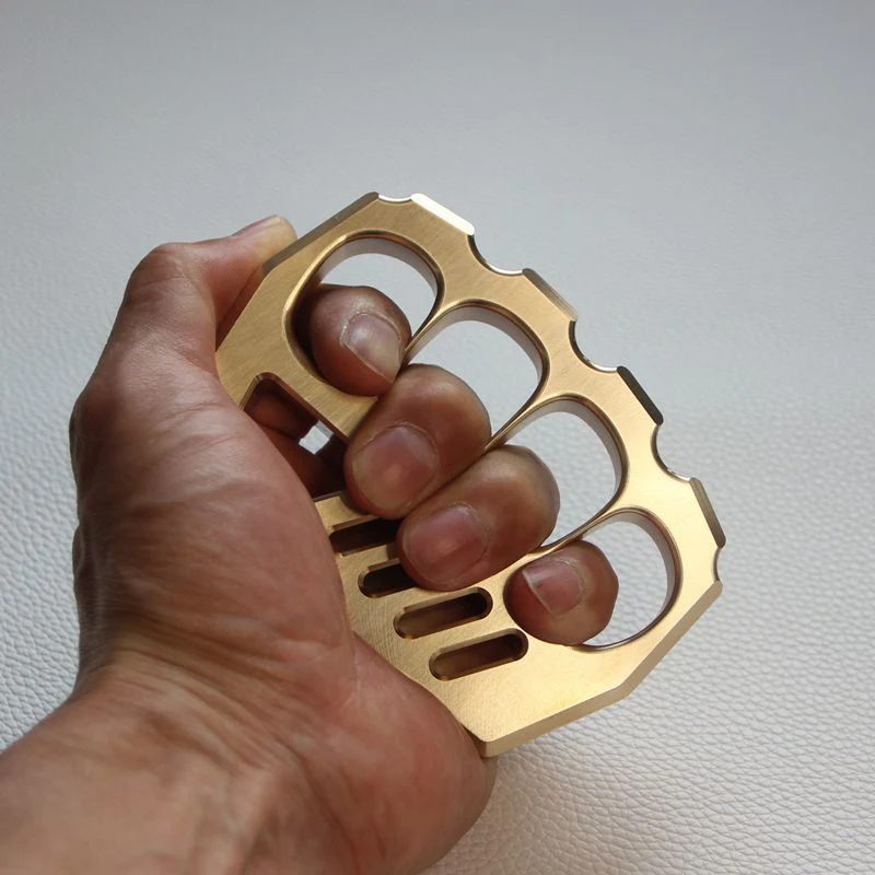 Solid Strong Brass Knuckle Duster Self Defense EDC Tool - Image 2