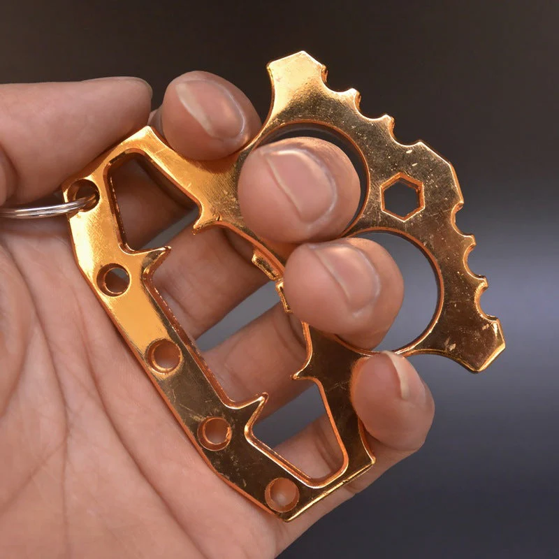 Sturdy Multifunctional Bottle Opener Knuckle Duster Pocket Defense Window Breaker Keychain Pendant