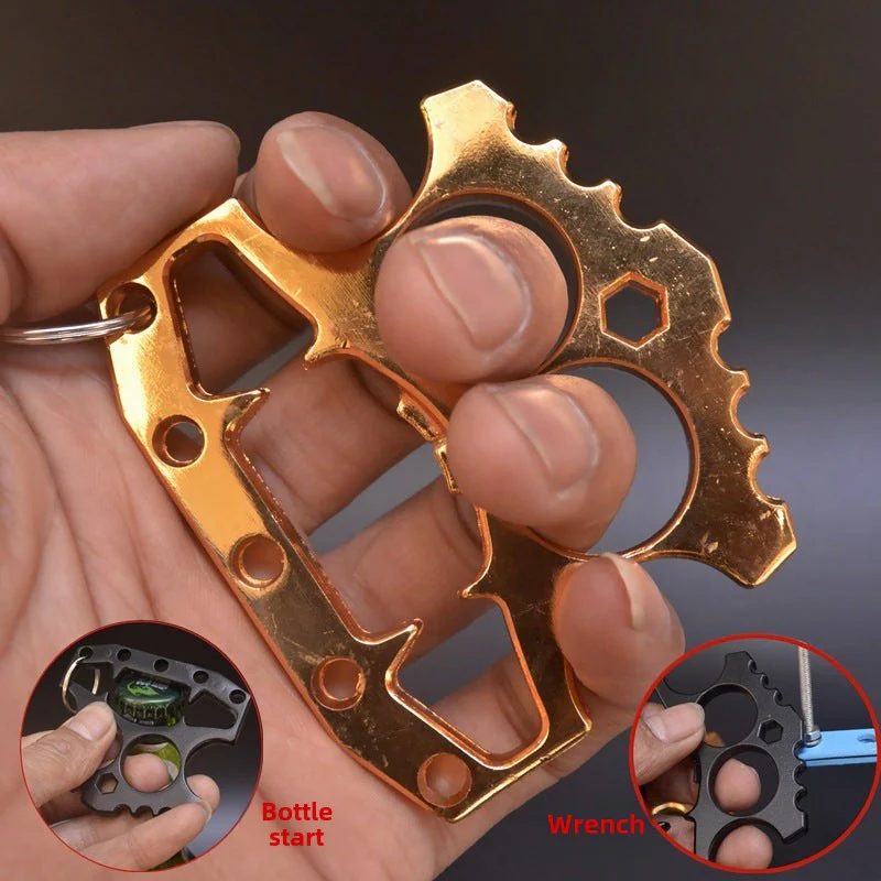 Sturdy Multifunctional Bottle Opener Knuckle Duster Pocket Defense Window Breaker Keychain Pendant - Image 2