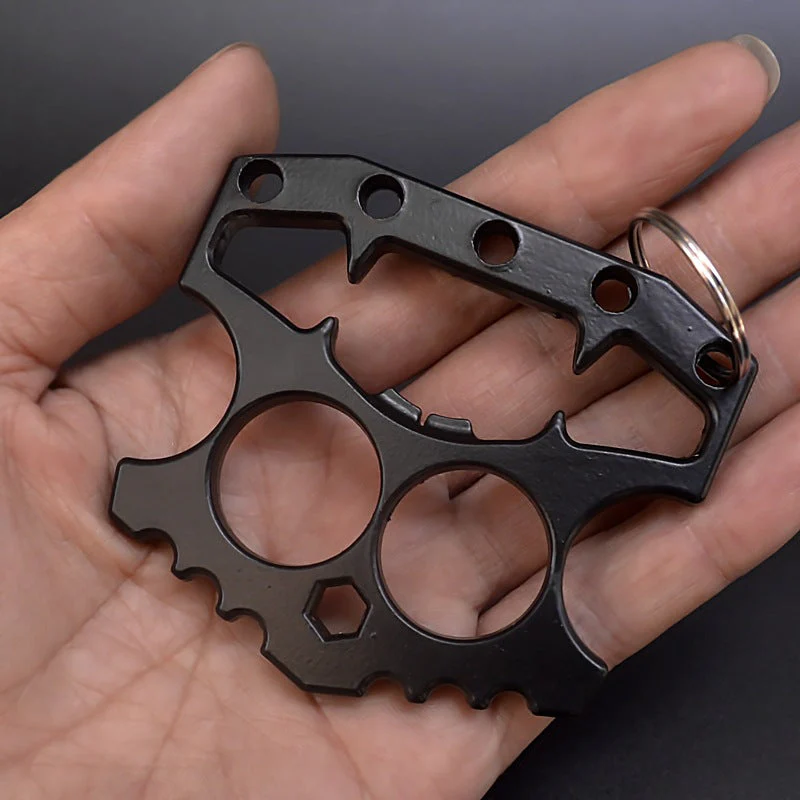 Sturdy Multifunctional Bottle Opener Knuckle Duster Pocket Defense Window Breaker Keychain Pendant - Image 4