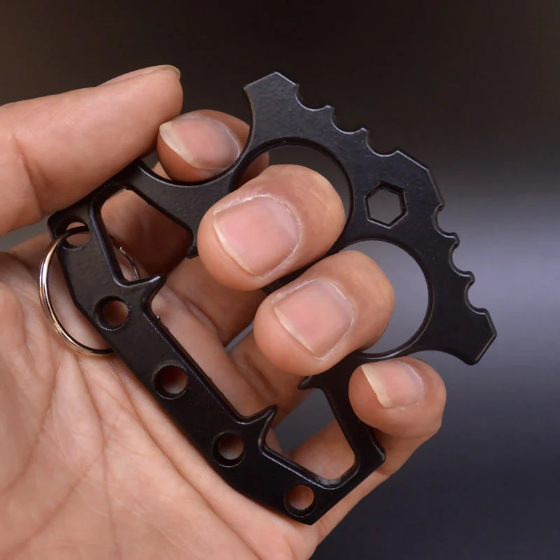 Sturdy Multifunctional Bottle Opener Knuckle Duster Pocket Defense Window Breaker Keychain Pendant - Image 6