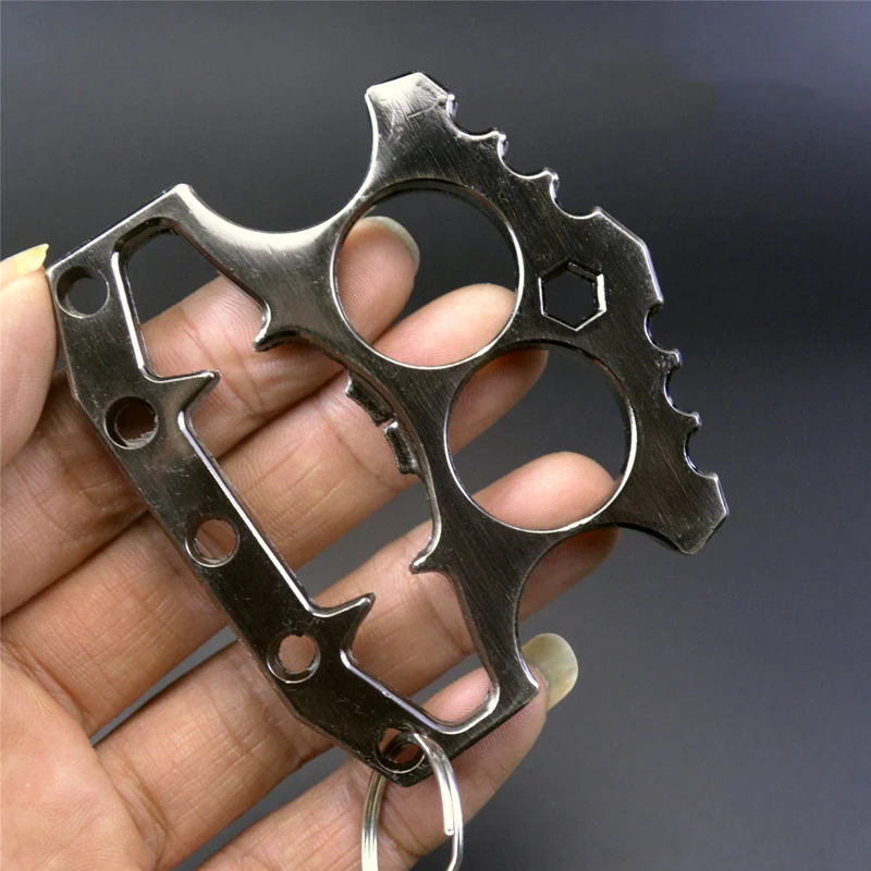 Sturdy Multifunctional Bottle Opener Knuckle Duster Pocket Defense Window Breaker Keychain Pendant - Image 8