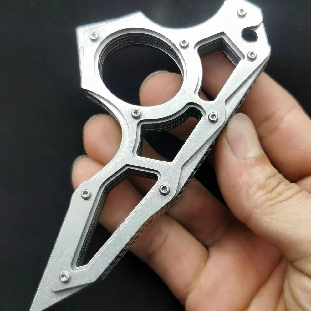 Sturdy Stainless Steel Knuckle Duster Boxing Single Finger Buckle Defense Window Breaker Outdoor EDC Tool - Image 3