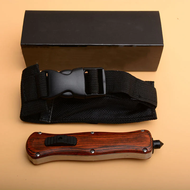 Tactical Knife Window Wood Handle Breaker Camping Pocket Knives EDC Tool - Image 6