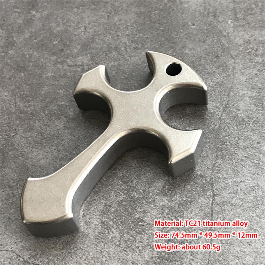 TC21 Titanium Cross Knuckle Duster Self-Defense EDC Decoration - Image 11