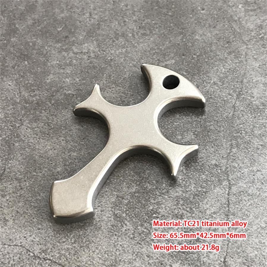 TC21 Titanium Cross Knuckle Duster Self-Defense EDC Decoration - Image 12