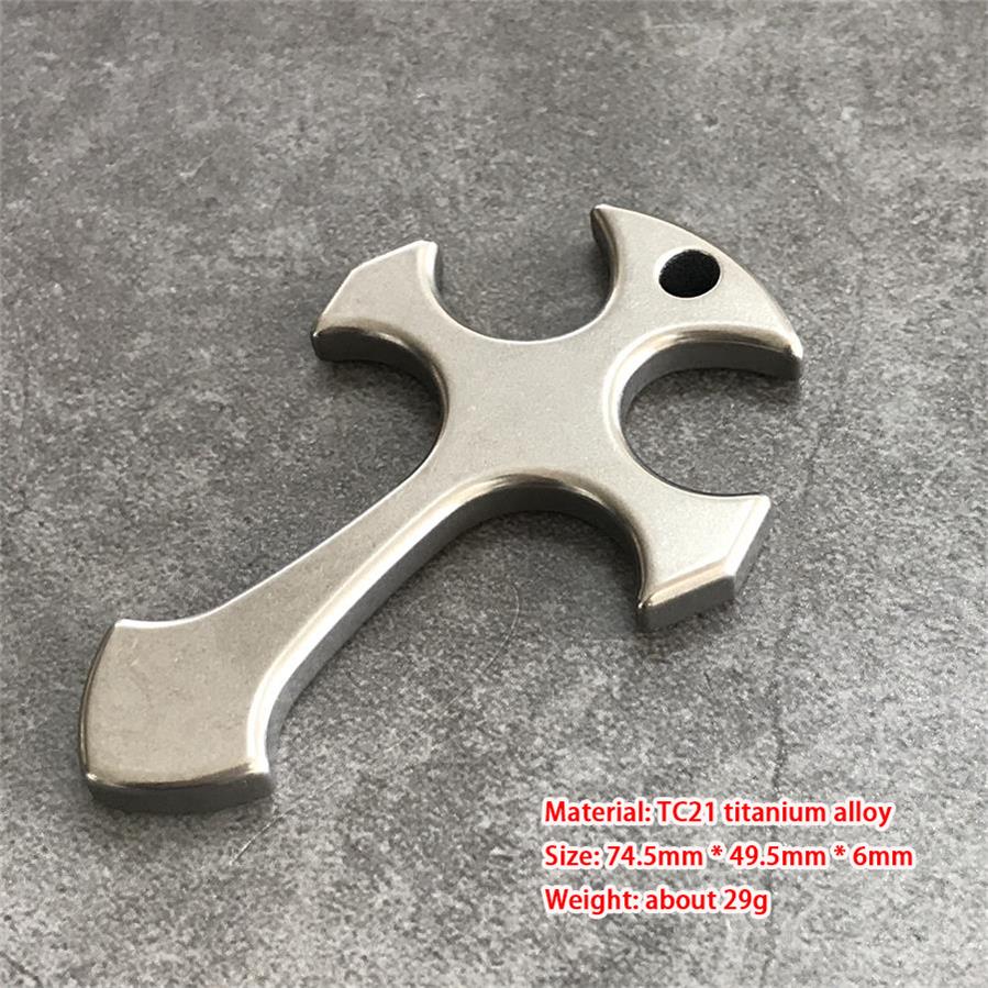 TC21 Titanium Cross Knuckle Duster Self-Defense EDC Decoration - Image 13