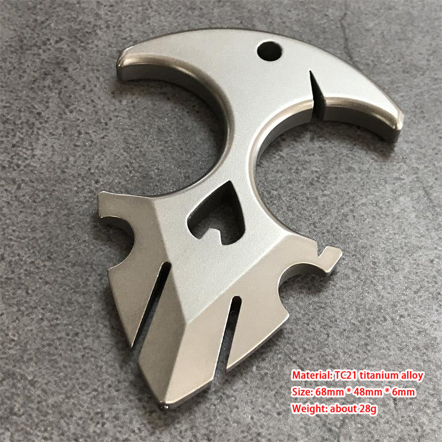 TC21 Titanium Knuckle Duster Self-Defense Doomsday Shield Self-defense Pendant - Image 8