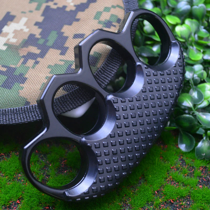 Thickened Anti-slip Knuckle Duster Boxing Self-defense Four-finger Button Window Breaker Outdoor Camping EDC Tool